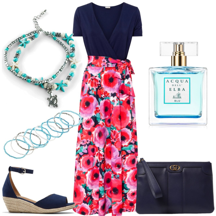Outfit donna - Poppies. Stile Romantica per Tutti i giorni. Abbinamento con vestiti, sandali, collane, braccialetti, profumi, clutch.