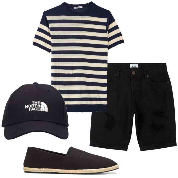 Outfit uomo - Total look #1922967. Stile Casual per Tutti i giorni. Abbinamento con espadrillas, bermuda, maglieria, cappelli.