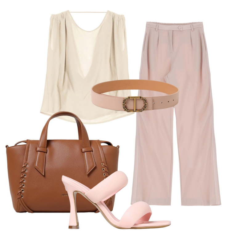 Outfit donna - Giglio summer sales. Stile Casual chic per Tutti i giorni. Abbinamento con pantaloni, bluse, borse a mano, sandali in pelle, cinture.