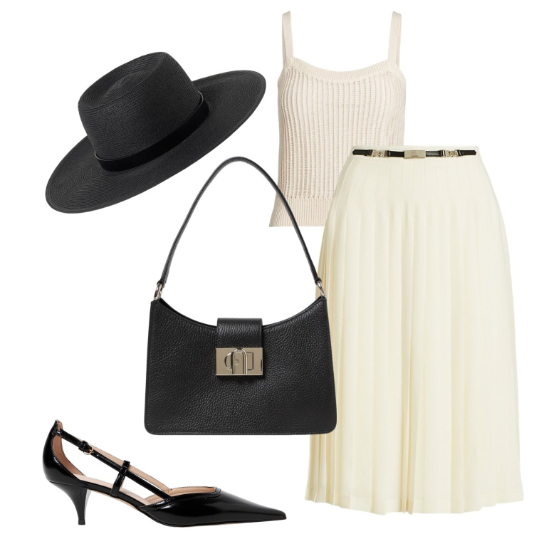 Outfit donna - Giglio summer sales. Stile Chic per Tutti i giorni. Abbinamento con gonne, canottiere, cappelli, scarpe col tacco, borse a spalla.