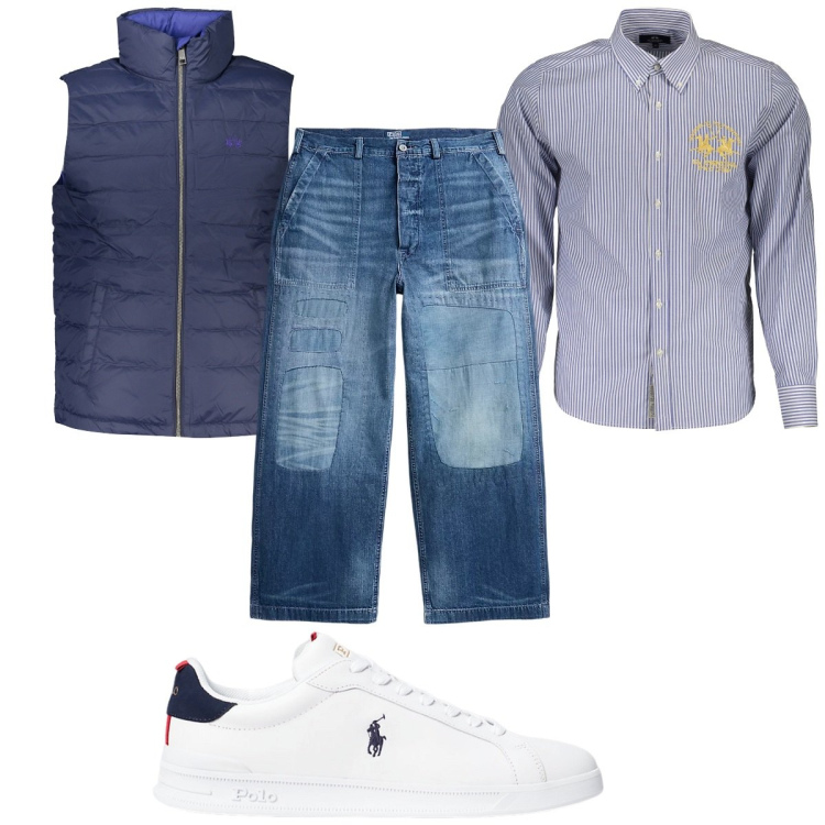 Outfit uomo - Total look #1923289. Stile Trendy per Tutti i giorni. Abbinamento con sneakers, jeans, camicie, giacche.