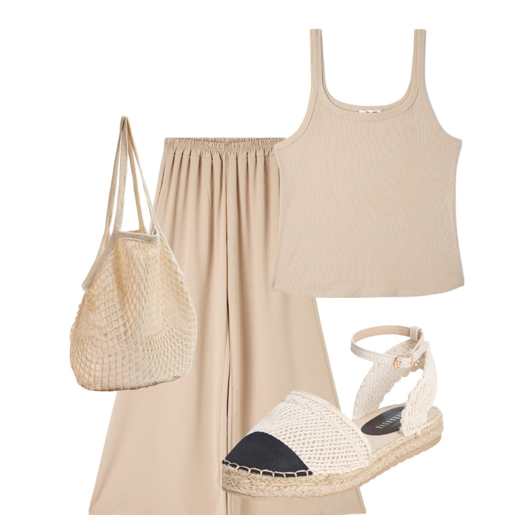 Outfit donna - Total look #1923511. Stile Casual per Tutti i giorni. Abbinamento con pantaloni, espadrillas, borse a spalla, top.