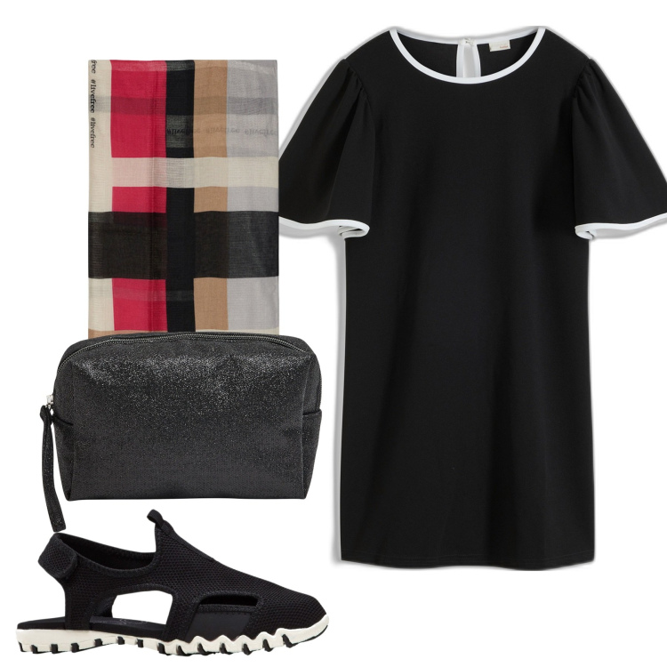 Outfit donna - Total look. Stile Bon Ton per Ufficio. Abbinamento con sandali, vestiti, valigie, sciarpe.