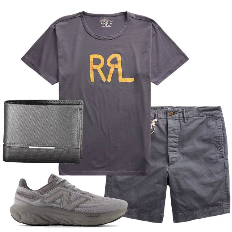 Outfit uomo - Total look #1923885. Stile Casual per Tutti i giorni. Abbinamento con scarpe sportive, t-shirt, pantaloni chino, portafogli.