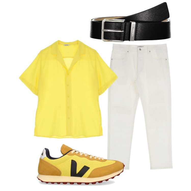 Outfit uomo - Total look #1924367. Stile Casual per Tutti i giorni. Abbinamento con pantaloni, camicie a manica corta, sneakers, cinture.