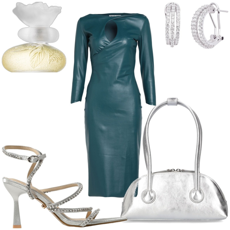 Outfit donna - La serata con te. Stile Sexy per Serata fuori. Abbinamento con vestiti midi/longuette, profumi, orecchini, borse a spalla, sandali col tacco.