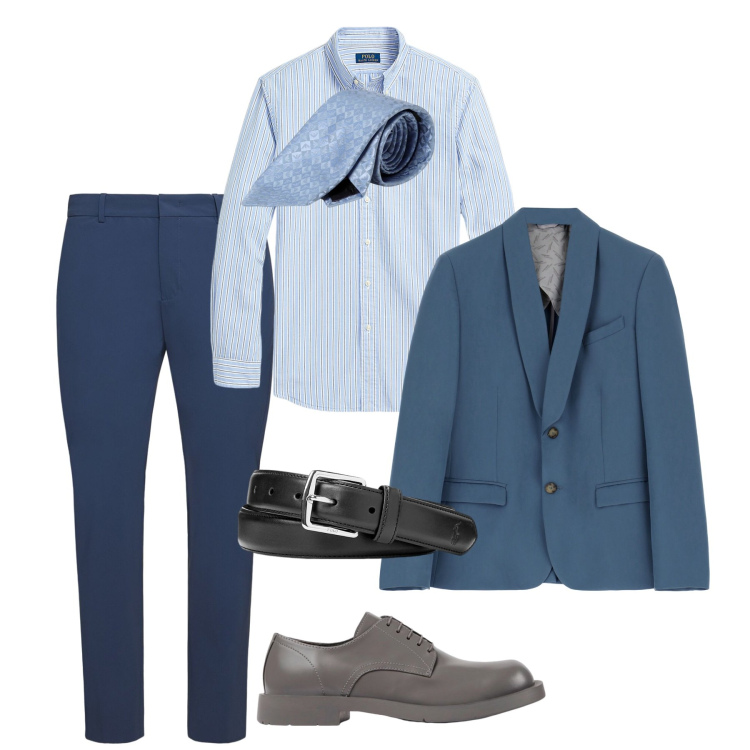 Outfit uomo - Al matrimonio. Stile Business/Elegante per Cerimonia. Abbinamento con giacche, cinture, camicie, pantaloni, scarpe stringate, cravatte.