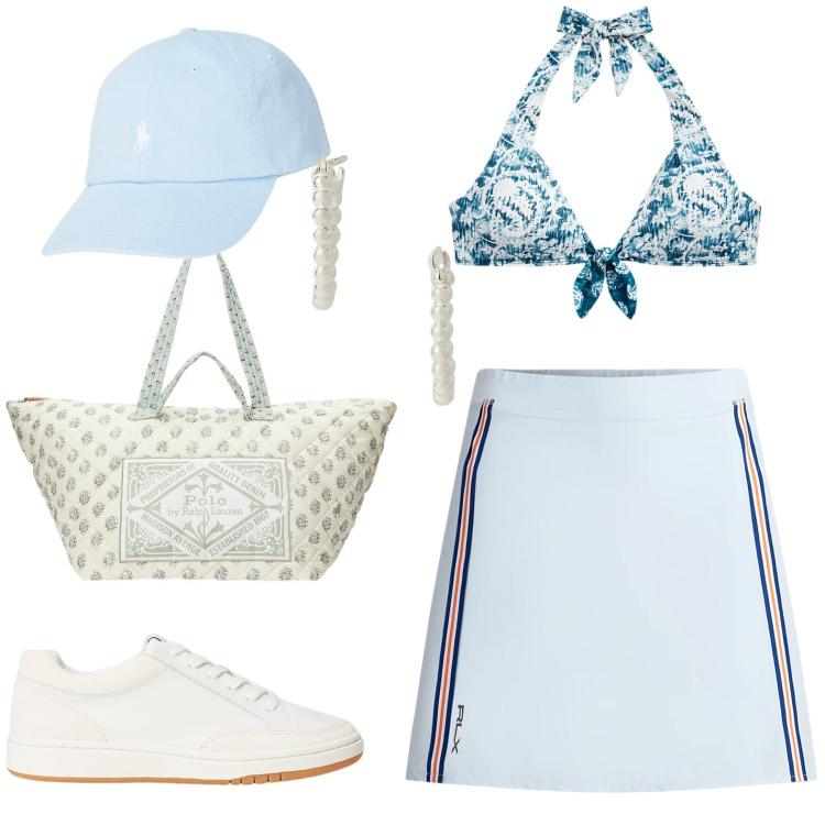 Outfit donna - Total look #1925262. Stile Casual per Tutti i giorni. Abbinamento con cappelli, orecchini, minigonne, sneakers, top, borse tote.