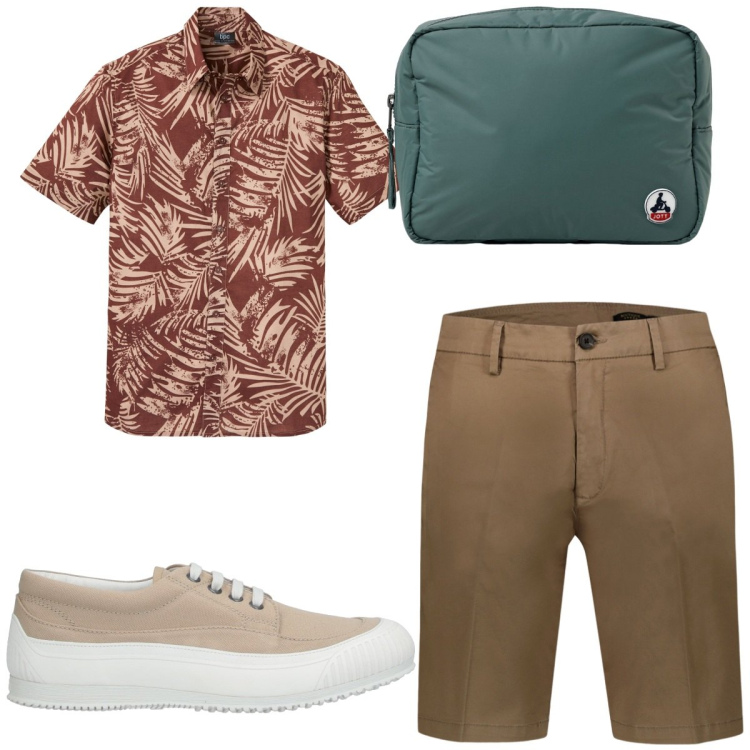 Outfit uomo - Total look #1925352. Stile Trendy per Tutti i giorni. Abbinamento con camicie a manica corta, sneakers, bermuda, borse sportive.