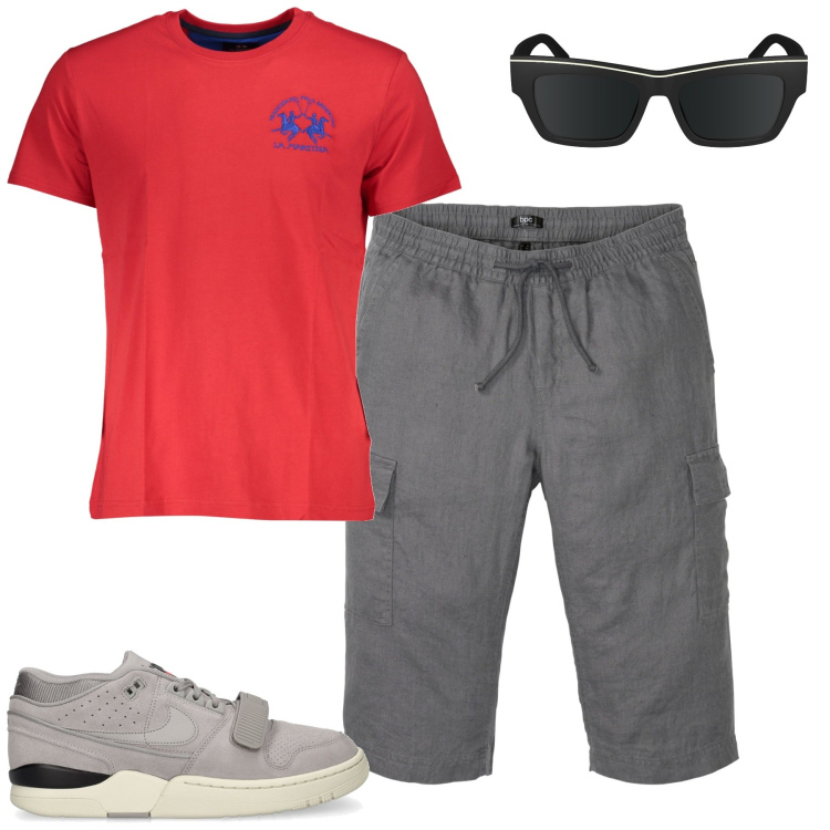 Outfit uomo - Total look #1925420. Stile Casual per Tutti i giorni. Abbinamento con bermuda, sneakers, t-shirt, occhiali da sole.