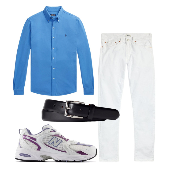Outfit uomo - Total look. Stile Casual per Tutti i giorni. Abbinamento con sneakers, cinture, jeans, camicie.