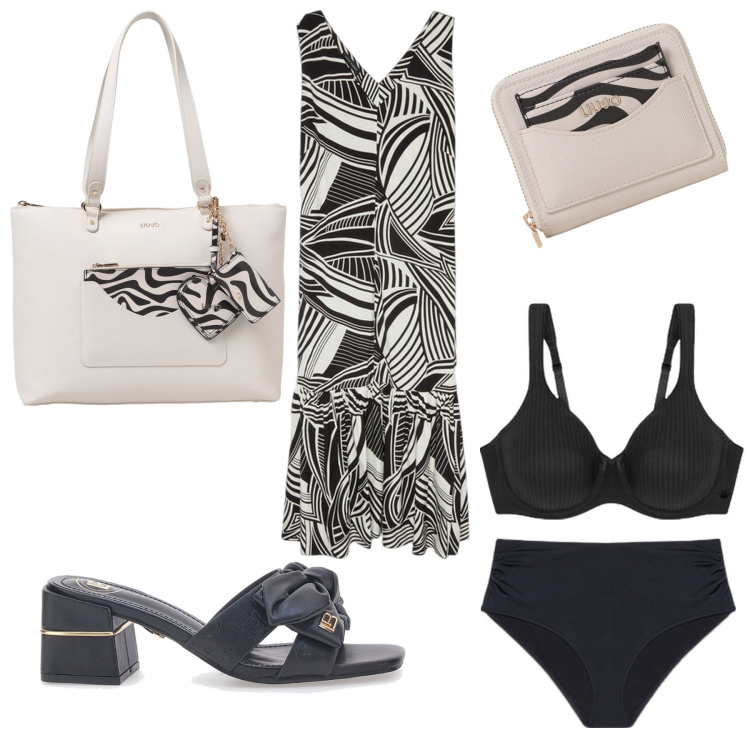 Outfit donna - Total look #1925678. Stile Casual chic per Tutti i giorni. Abbinamento con reggiseni, vestiti lunghi, culotte, ciabatte, portafogli, borse tote.