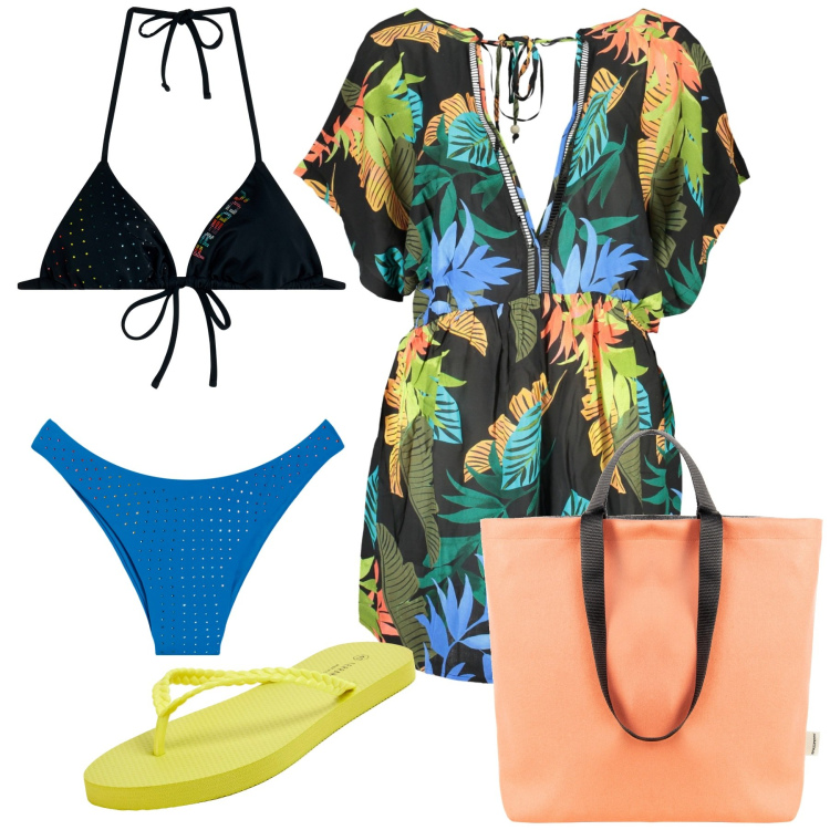 Outfit donna - Fullcolor. Stile Basic per Serata fuori. Abbinamento con infradito, borse tote, bikini, bikini, vestiti corti.