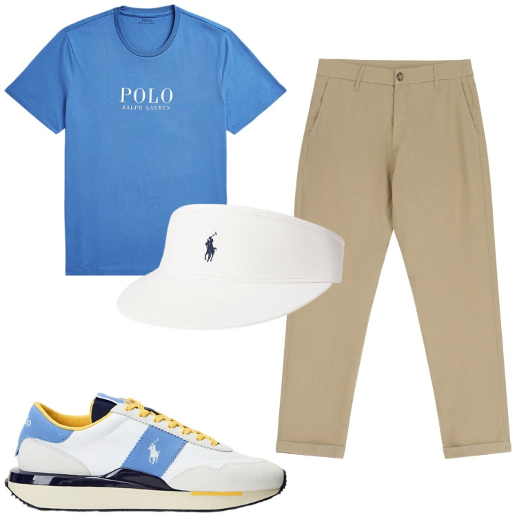 Outfit uomo - Total look #1926050. Stile Trendy per Tutti i giorni. Abbinamento con pantaloni, t-shirt, sneakers, cappelli con visiera.