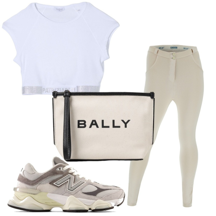 Outfit donna - Total look #1926294. Stile Trendy per Tutti i giorni. Abbinamento con sneakers, pantaloni skinny, clutch, top.