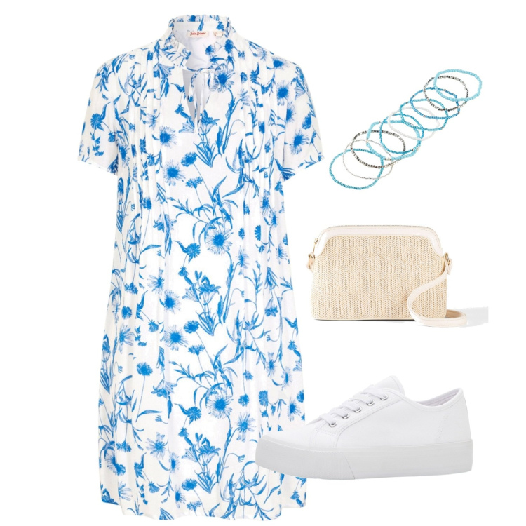 Outfit donna - Summer outfit!!!. Stile Minimal per Tutti i giorni. Abbinamento con borse a tracolla, sneakers, vestiti, braccialetti.