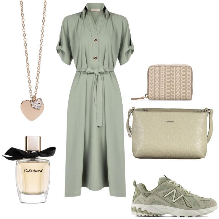 Outfit donna - Total look #1926865. Stile Casual per Scuola/Università. Abbinamento con profumi, ciondoli, sneakers, vestiti chemisier, borse a tracolla, portafogli.