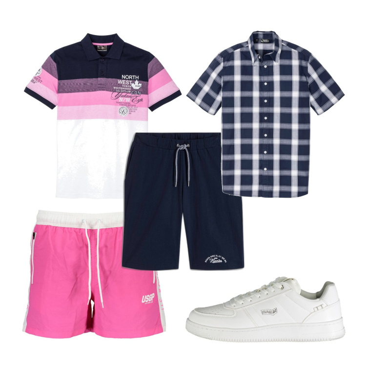 Outfit uomo - In perfetto stile vacanza!!!. Stile Casual per Mare. Abbinamento con bermuda, camicie a manica corta, polo, costumi, sneakers.