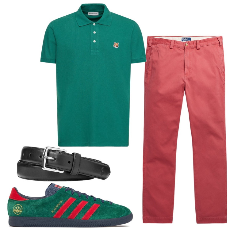 Outfit uomo - Total look #1927456. Stile Trendy per Tutti i giorni. Abbinamento con cinture, pantaloni chino, polo, sneakers.