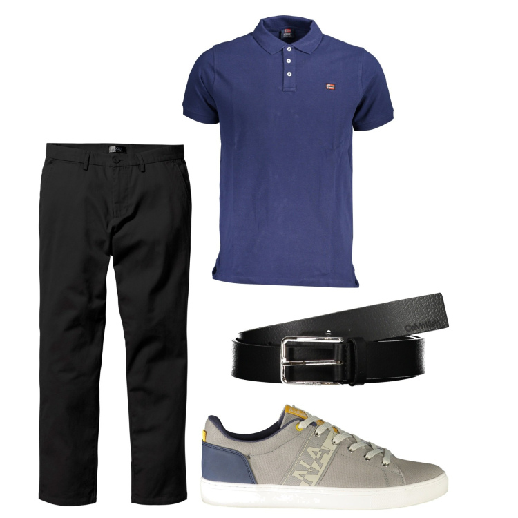 Outfit uomo - Casual. Stile Casual per Tutti i giorni. Abbinamento con pantaloni chino, cinture, polo, sneakers.