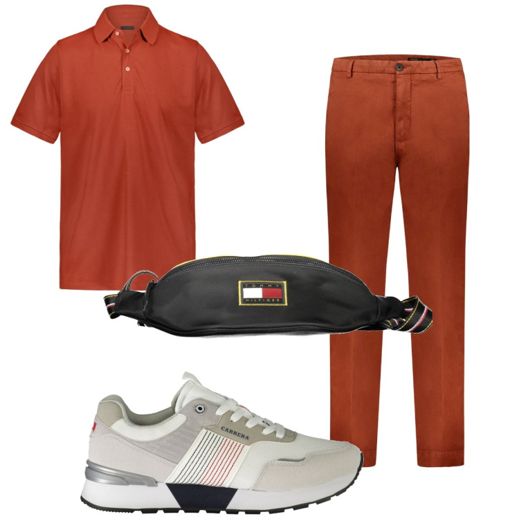 Outfit uomo - Total look #1928254. Stile Trendy per Tutti i giorni. Abbinamento con pantaloni, borse sportive, sneakers, polo.
