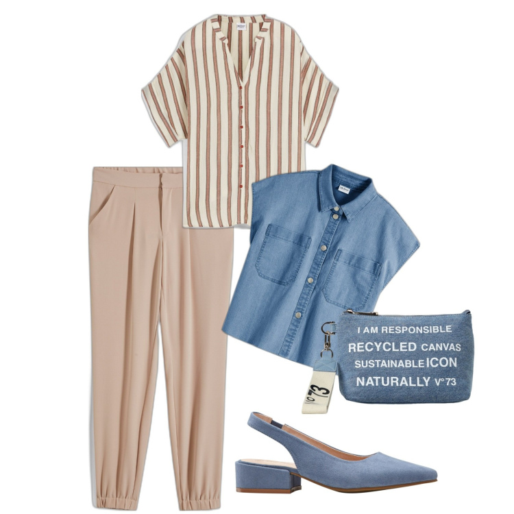 Outfit donna - I due colori perfetti insieme!. Stile Minimal per Tutti i giorni. Abbinamento con décolleté, camicie a manica corta, camicie, pantaloni, borse a tracolla.
