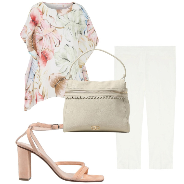 Outfit donna - Total look #1928741. Stile Trendy per Tutti i giorni. Abbinamento con tuniche, sandali in pelle, pantaloni, borse a mano.