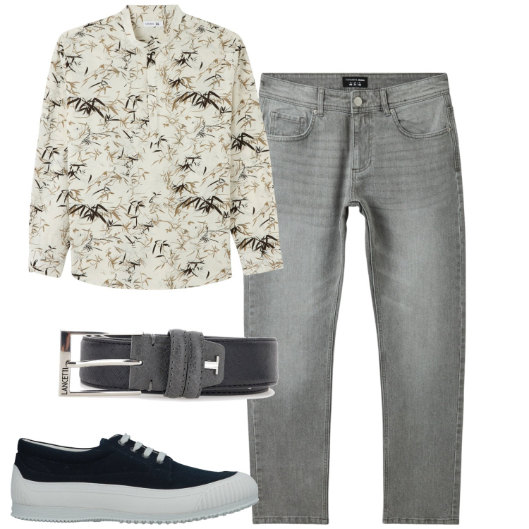 Outfit uomo - Aperitivo. Stile Urban per Serata speciale. Abbinamento con sneakers, camicie, jeans, cinture.
