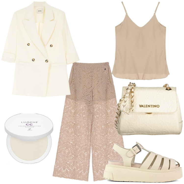 Outfit donna - Trasparenze estive. Stile Basic per Tutti i giorni. look ideale per Petite. Abbinamento con ciprie, pantaloni, canottiere, blazer, sandali, borse a spalla.