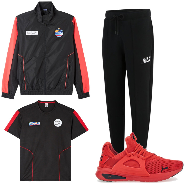 Outfit uomo - Total look #1930191. Stile Casual per Tutti i giorni. Abbinamento con giacche, t-shirt, pantaloni, scarpe sportive.