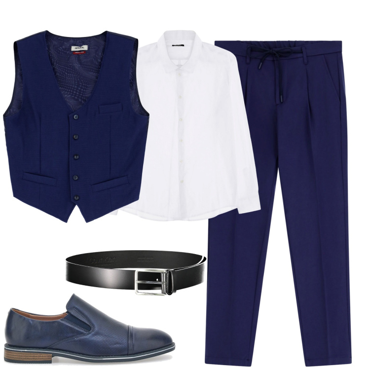Outfit uomo - Cerimonia. Stile Trendy per Cerimonia. Abbinamento con camicie, pantaloni, gilet, scarpe stringate, cinture.
