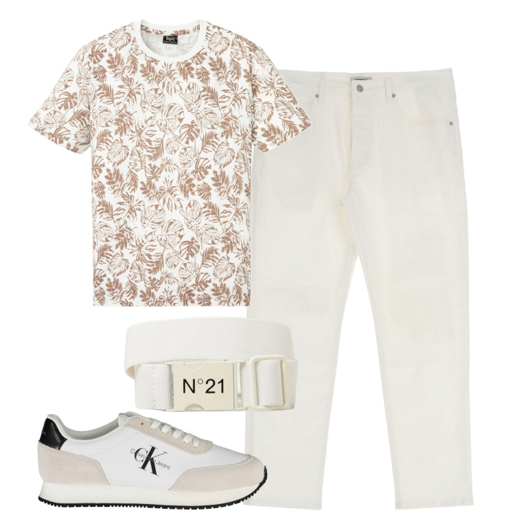 Outfit uomo - Agosto. Stile Urban per Tutti i giorni. Abbinamento con t-shirt, pantaloni, sneakers, cinture.