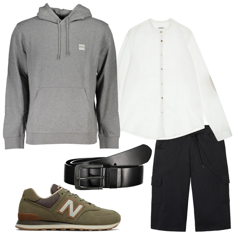 Outfit uomo - Stile casual. Stile Casual per Tutti i giorni. Abbinamento con bermuda, sneakers, camicie, cinture, felpe con cappuccio.