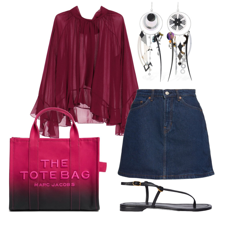 Outfit donna - Ghost outfitter - agosto. Stile Boho per Tutti i giorni. Abbinamento con camicie, sandali in pelle, orecchini, minigonne, borse tote.