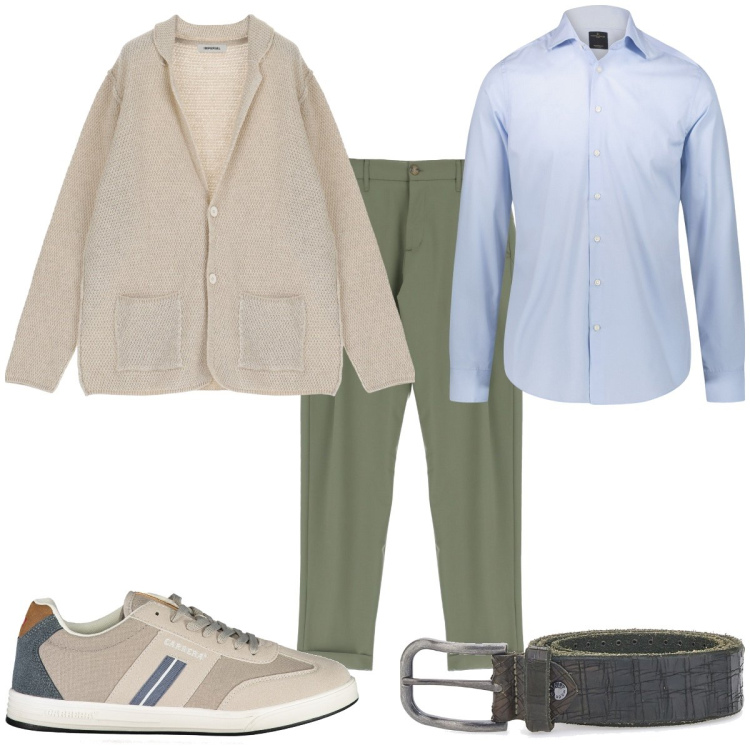 Outfit uomo - Total look #1931032. Stile Trendy per Serata speciale. Abbinamento con giacche, pantaloni, camicie, cinture, sneakers.