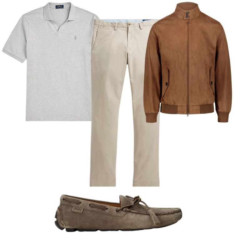 Outfit uomo - Total look #1931319. Stile Trendy per Tutti i giorni. Abbinamento con scarpe stringate, pantaloni, polo, giacche.