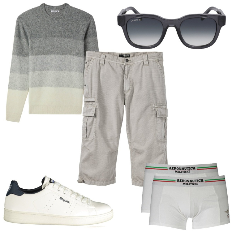 Outfit uomo - Total look #1931482. Stile Casual per Tutti i giorni. Abbinamento con bermuda, maglieria, boxer, sneakers, occhiali da sole.