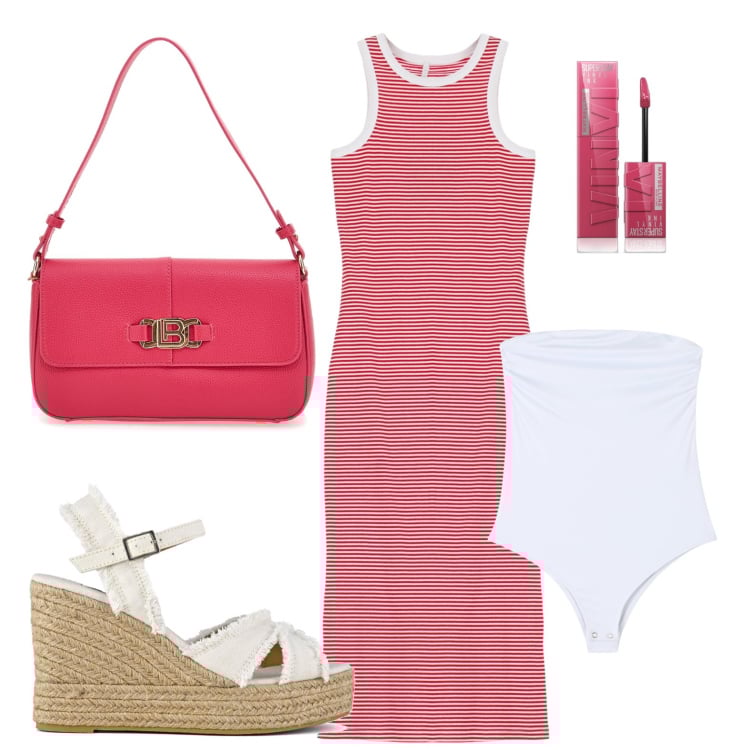 Outfit donna - L\'abito canotta lungo e aderente. Stile Basic per Tutti i giorni. look ideale per Petite. Abbinamento con rossetti, body, vestiti lunghi, sandali col tacco, borse a spalla.