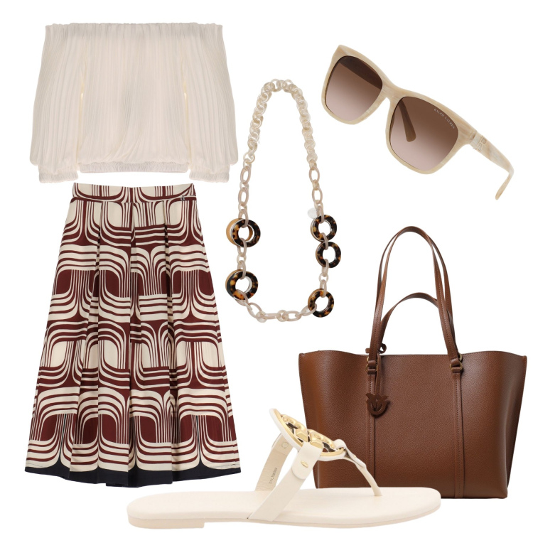 Outfit donna - Occhiali e collana per ogni occasione. Stile Boho per Tutti i giorni. Abbinamento con top, gonne, occhiali da sole, borse tote, ciabatte, collane.