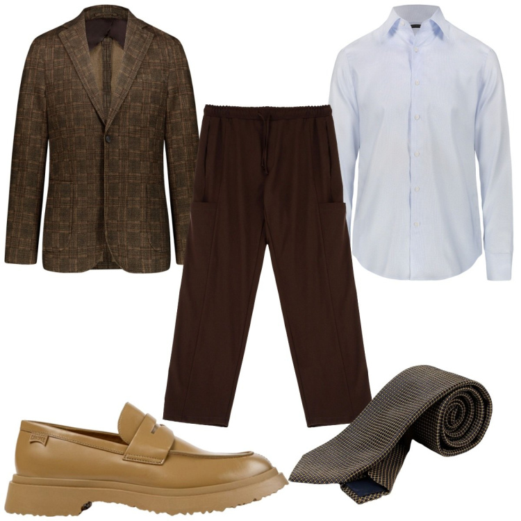 Outfit uomo - Total look #1932794. Stile Trendy per Ufficio. Abbinamento con pantaloni, giacche, cravatte, camicie, scarpe stringate.