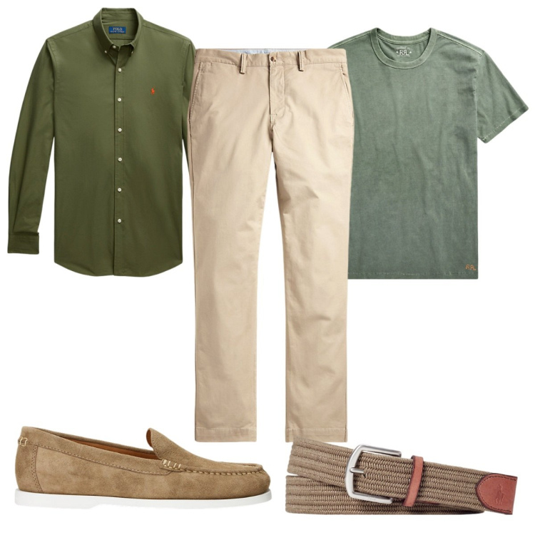 Outfit uomo - Total look #1933266. Stile Trendy per Tutti i giorni. Abbinamento con cinture, pantaloni, t-shirt, scarpe stringate, camicie.