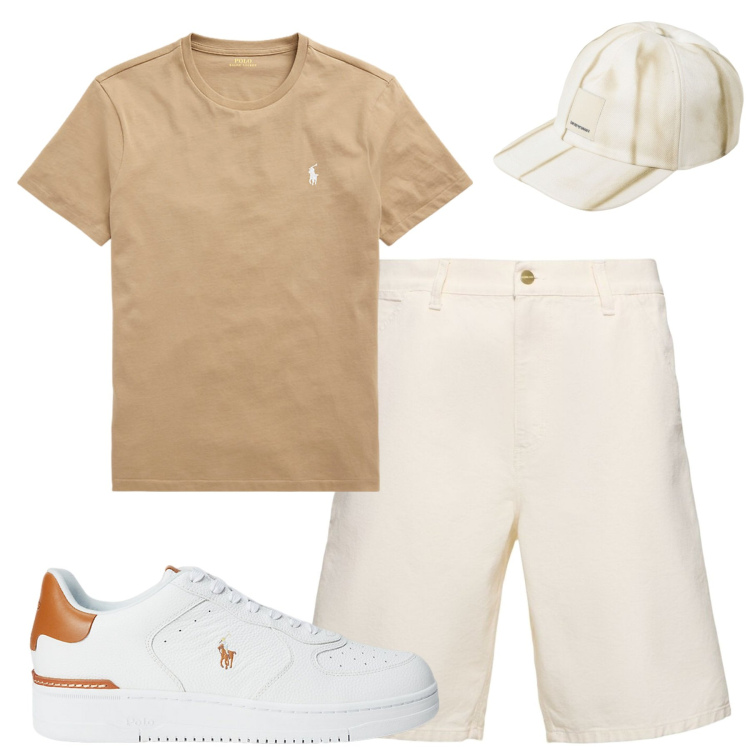 Outfit uomo - Total look #1934209. Stile Casual per Tutti i giorni. Abbinamento con sneakers, t-shirt, shorts, cappelli.