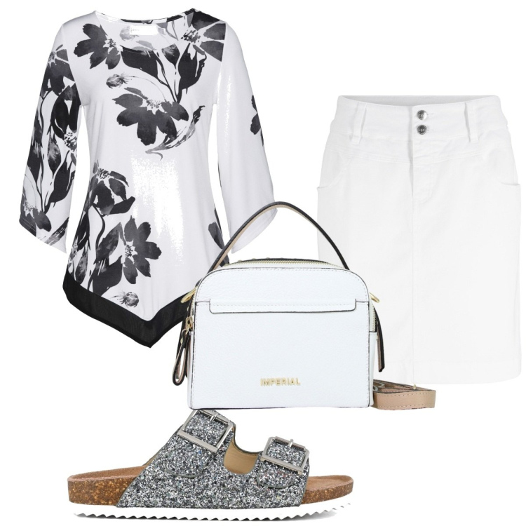 Outfit donna - Total look #1934227. Stile Trendy per Tutti i giorni. Abbinamento con minigonne, maglieria, borse a spalla, sandali.