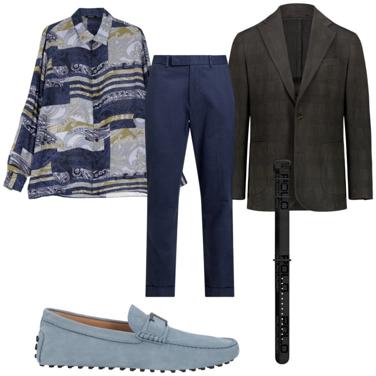 Outfit uomo - Total look #1934597. Stile Trendy per Cerimonia. Abbinamento con scarpe stringate, camicie, pantaloni chino, orologi, giacche.