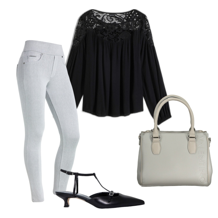Outfit donna - Total look #1935840. Stile Basic per Ufficio. Abbinamento con tuniche, pantaloni, sandali col tacco, borse a spalla.