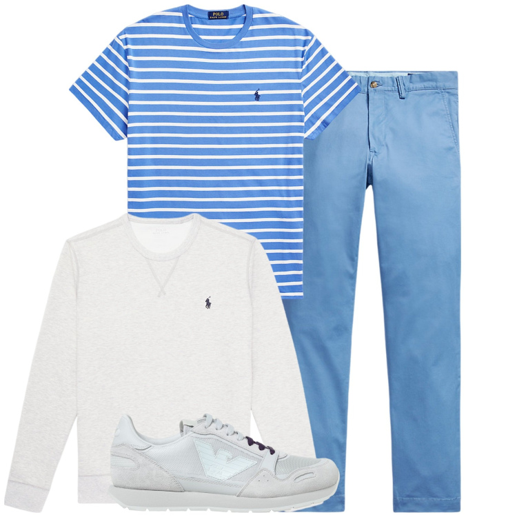 Outfit uomo - Total look #1936315. Stile Urban per Tutti i giorni. Abbinamento con felpe, pantaloni, t-shirt, sneakers.