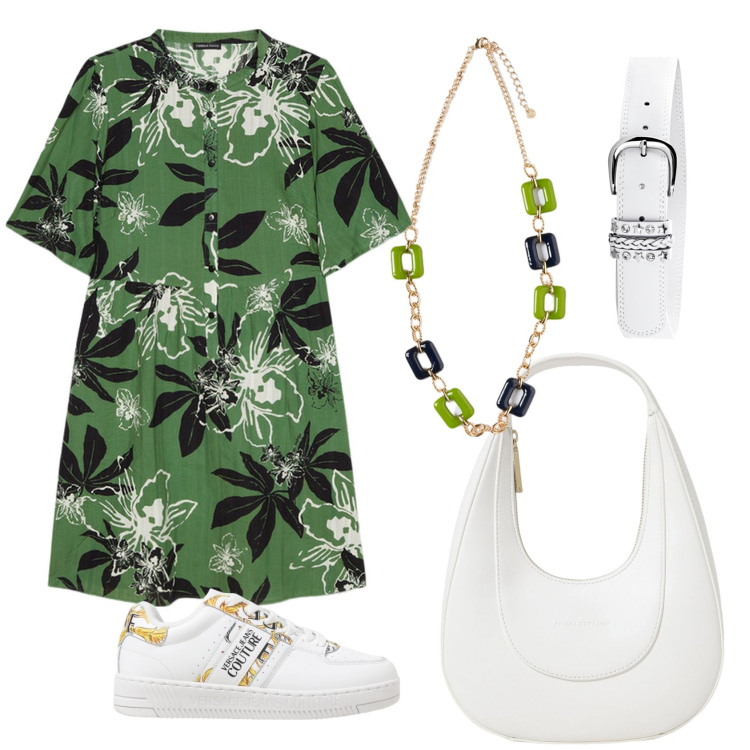 Outfit donna - Total look #1936494. Stile Boho per Tutti i giorni. Abbinamento con cinture, vestiti lunghi, sneakers, ciondoli, borse a spalla.