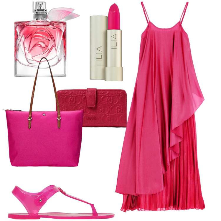 Outfit donna - Total look #1937042. Stile Chic per Serata fuori. Abbinamento con rossetti, profumi, vestiti lunghi, borse tote, sandali, portafogli.