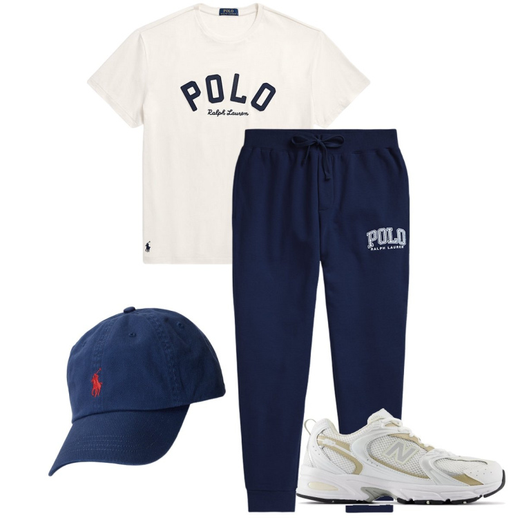 Outfit uomo - La palestra in hotel. Stile Casual per Sport. Abbinamento con sneakers, cappelli, pantaloni, t-shirt.