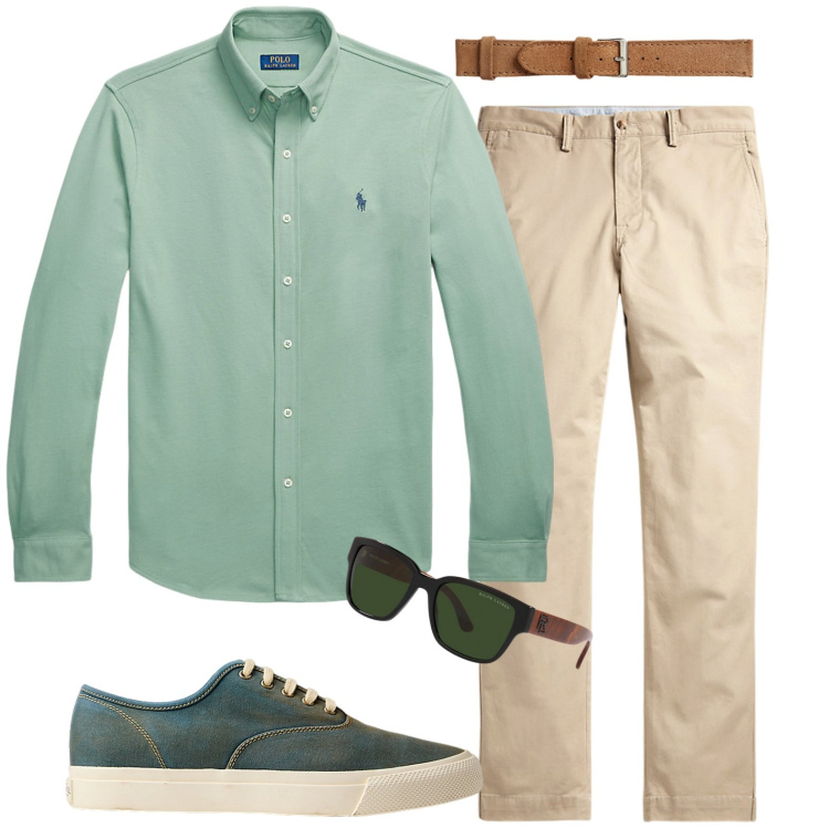Outfit uomo - #total look# Mojito sbagliato. Stile Casual per Tutti i giorni. Abbinamento con pantaloni, camicie, sneakers, occhiali da sole, orologi.